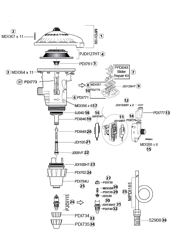 Dosatron DM11F Parts Diagram